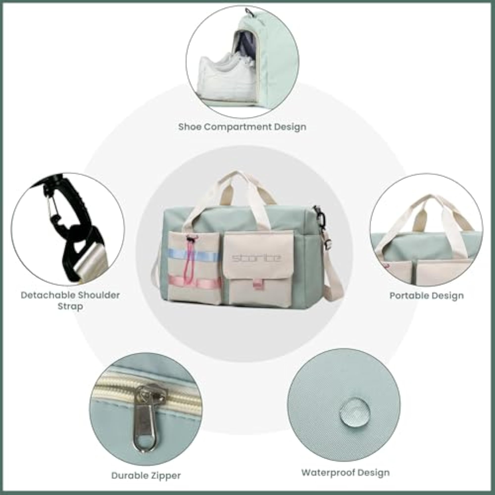 Travel Duffel Bag with Shoe Compartment