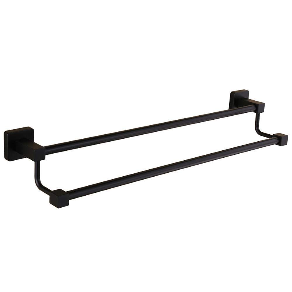 Porte-serviettes double couche noir en acier inoxydable 40cm CHEWYNP