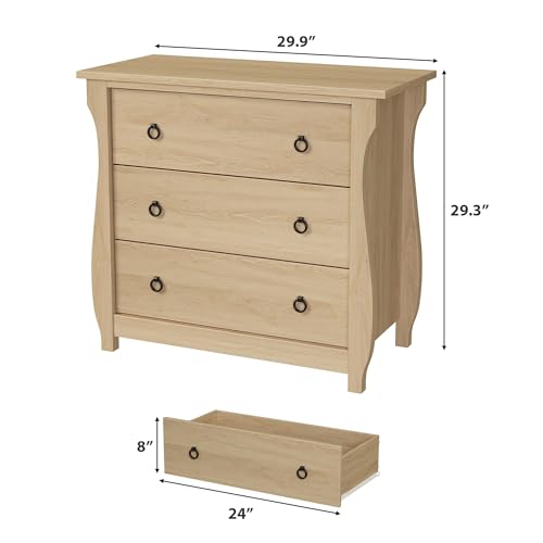 Cómoda moderna de 3 cajones blanca y madera para almacenamiento en dormitorio 3