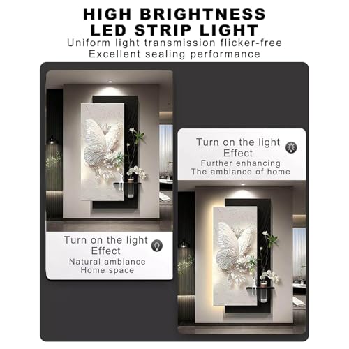 Décoration murale 3D LED grès 70x140 cm pour salon moderne - 3