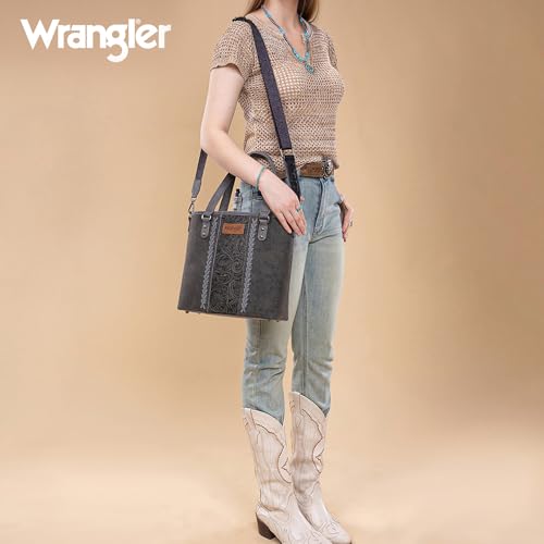 Image of Montana West X Wrangler Tote Bag for Women Western Purses with Detachable Strap Medium Satchel Handbags | with Crossbody Strap