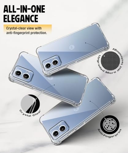 Image of WOW IMAGINE Clear Back Cover Case for Motorola Moto G34 5G | Moto G45 5G | Shockproof Soft TPU Case | Cushioned Edges for Ultimate Protection Back Cover Case - Transparent