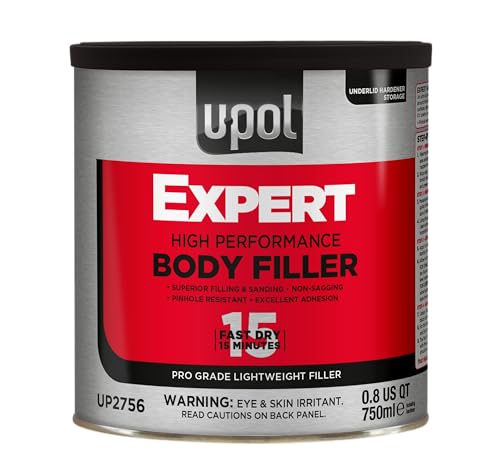 U-POL Expert High Performance Body Filler Lightweight Waterproof Automotive Filler Repairs Dents & Scratches White 757ml