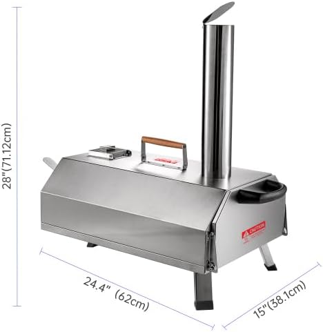 Semi-Automatic 12 Outdoor Pizza Oven Portable Wood Fired Pizza Oven Outdoor Cooking Pizza Maker Portable Pizza Oven for Authentic Stone Baked Pizzas