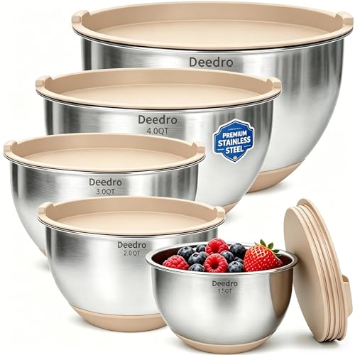 Deedro Premium Mixing Bowls with Airtight Lids (22Pcs)