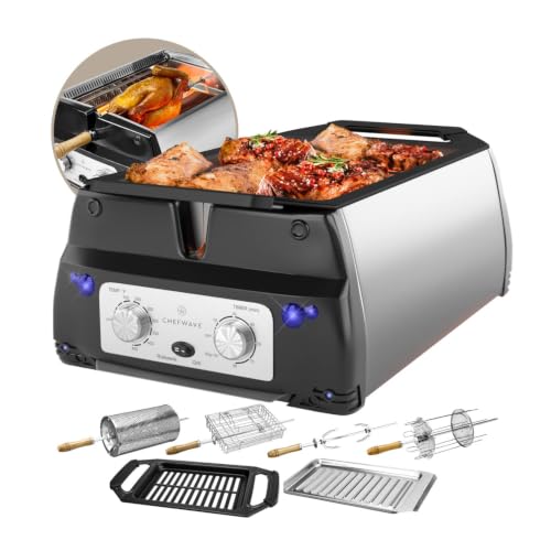 ChefWave Sosaku Smokeless Indoor Grill Removeable Plates Non-Stick