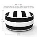 FBTS Prime Inflatable Footstool Ottoman Cover Black Stripe Round 21x9 Inch Patio Foot Stools and Ottomans Footrest Cover