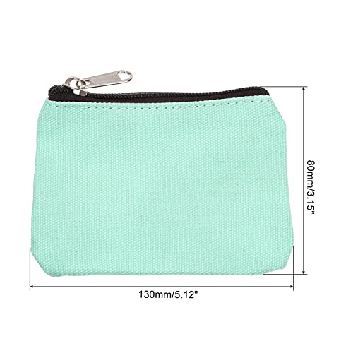 Image of PATIKIL 3 inch x 5 inch Coin Purse Pouch, 3 Pack Change Purses Small Organizer Bags with Zipper Canvas for Home, Light Green Pink Red
