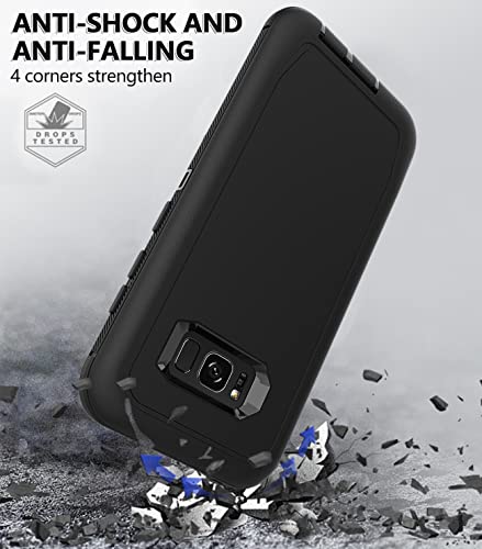 Guirble Case For Samsung Galaxy S8 Plus,Dustproof Shockproof Phone Case Samsung Galaxy S8 Plus Case,Heavy Duty Protective Samsung S8 Plus Case,Galaxy S8 Plus Case 6.2 Inch(Black) #TOP4