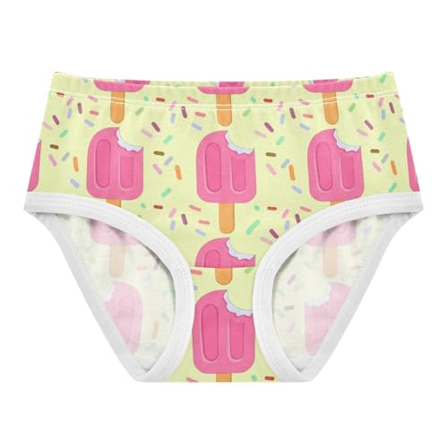 Cotton Girls Underwear Toddler Pink Popsicles Ice Light Yellow Panties Little Girl Cartoon Kids Briefs Undies 2t
