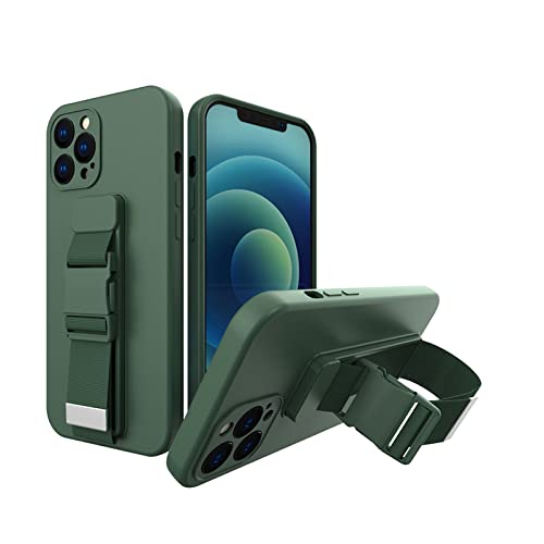 Coque iPhone 7 silicone souple carrée housse vert foncé sport