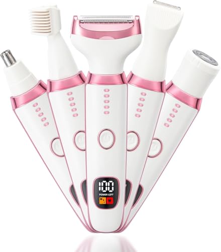 5-in-1 Trimmer for Women | Bikini Trimmer for Women | Eyebrow Trimmer & Facial Hair Removal Machine | 90 Mins Runtime (Bikini trimmer for woman)