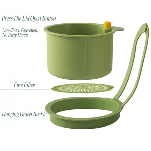 Image of Kitchen Sink Drain Strainer Basket, Faucet Hanging Design, Waste Holder & Food Scrap Filter Cup, Plastic Organizer, Scrubber Waste Leaves, Daily Use, Vegetables Scraps Sink, Easy Clean