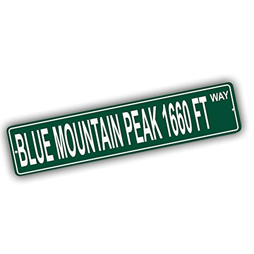 Brotherhood Metal Street Sign for Blue Mountain Peak 1660 Ft - Pennsylvania