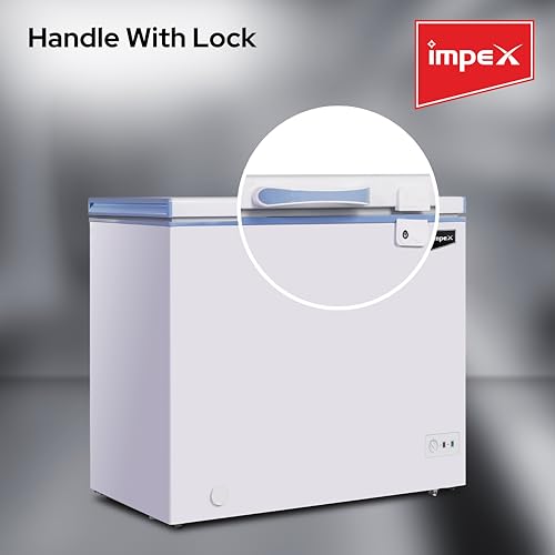 فريزر افقي من امبيكس، ثلاجة افقية 150 لتر 75 واط، نظام تبريد موفر للطاقة مع مصباح وقفل ومفتاح، مثالي للمنزل والمطاعم، ضمان لمدة عام -IMCF 150A