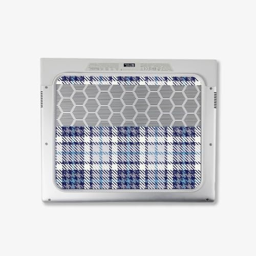 Image of MightySkins Carbon Fiber Skin Compatible with Alienware X14 R2 (2023) Full Wrap Kit - Blue Plaid | Protective, Durable Textured Carbon Fiber Finish | Easy to Apply & Change Styles | Made in The USA