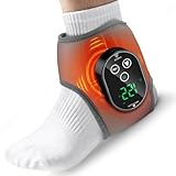 BETOLEAN Foot Massager for Pain Relief, Foot Renew Ankle Massager, Ankle Heating Pad Heated Brace Wrap with 4 Heat Levels and 3 Vibration Modes for Women Men (Grey)