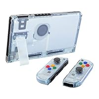 eXtremeRate Full Case für Nintendo Switch Joycon/Console, DIY-Ersatz Joy Con Shell/Tasten & Rückgehäuse & Kickstand, Custom Abdeckung Set für Nintendo Switch Konsole(Transparent Gletscher Blau) – Ansicht 4