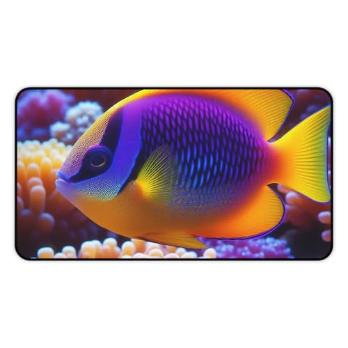 Royal Gramma Fish Desk Mat &ndash; Vibrant Purple to Yellow Gradient for Adult Workspaces