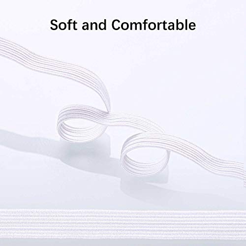 image for FEELOVE 1/4 Inch Elastic Bands for Sewing 20 Yards, 6mm White Elastic 