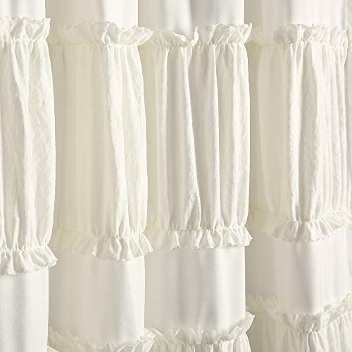 Lush Decor Nova Ruffle Window Curtain Panel Pair, 42" W x 84" L, Pale Yellow/Ivory, W 42" x L 84" (2 Panels) - Image 2