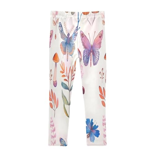 Toddler Girls Leggings Printed Yoga Pants Leggings Light Pink Watercolor Butterfly for Kids2