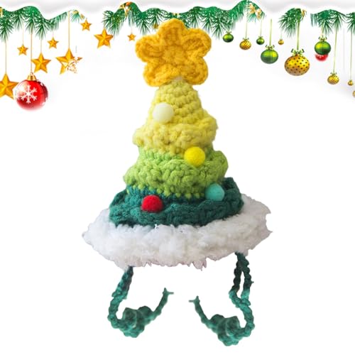 Chapéu da árvore de Natal para gato, cão Chapéu da árvore de Natal - Chapéu de fantasia de gato em t