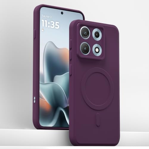 Image of Outlouders Back Cover for Motorola Moto Edge 70 Max 5G | Soft Matte Silicone | Slim Fit | Magnetic-Safe Logo Design (Magnetic-Safe Not Compatible) | Shockproof | Camera Protection Bumper Case (Purple)