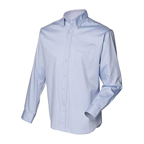 Henbury Mens Long Sleeve Oxford Work Shirt (22) (Light Blue) Cover