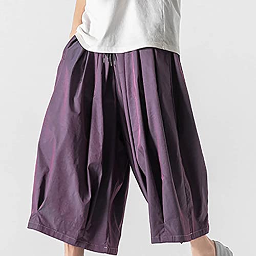 Harem Pants Baggy Linen Men Long Shorts Summer Beach Trouser Hippie Lounge Japanese for Graphic Wide-Leg Trousers4