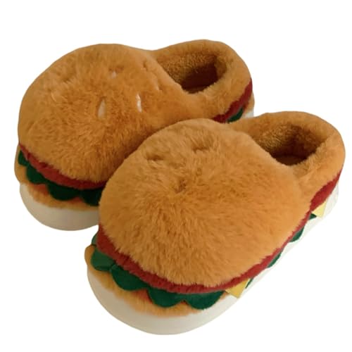 Hamburger Slippers - Funny Gift, Plush Slippers, Non-slip insoles, Slippers for Women and Men, Bread Slippers