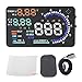 5.5'' HUD Head Display, Windshield Screen Projector Vehicle Speed, Hud Overspeed Alarm, Km/h MPH, OBDII/EUOBD Interface Plug Car Hud Screen