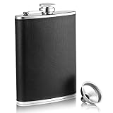 KITVINOUS Hip Flask for Liquor, 8oz Stainless Steel Leakproof Whiskey Flask with Funnel, Classic Gif