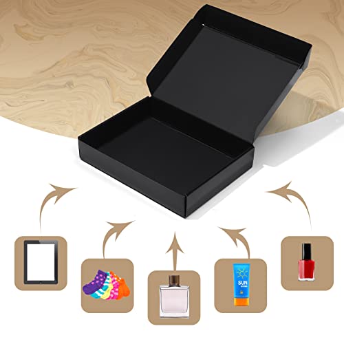 Image of ZBEIVAN 11x8x2 Black Shipping Boxes, 20 Packs Corrugated Cardboard Literature Mailer Boxes for Packaging Small Business Mailing Gifts Wrap Boxes with Lids