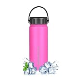 TKK Botella térmica de acero inoxidable de 540 ml, doble pared, a prueba de fugas, sin BPA, mantiene el calor durante 24 horas y el frío durante 24 horas, color lila