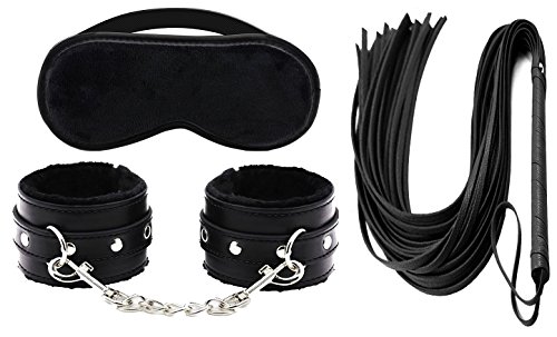 Super Soft Comfortable Leather Adjustable Handcuff Soft Fur Leather Handcuffs Multifunctional Bangle For Sex Play (Black2)
