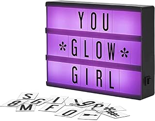 My Cinema Lightbox - RGB Color Changing Cinema Light Box, 20x15cm - 100 LED Light Letters and Numbers - Personalized Neon Signs with light box letters - Light Box Sign, Marquee Light Up Letters Box