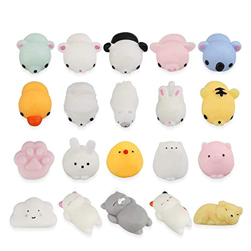 20 Piezas De Mochi Squishys Animal Lindo De Dibujos Animados Juguetes Mochi Fidget Juguetes Lenta Recuperación Aliviar El Estrés Juguetes Lenta Rising Mini Juguetes Cover