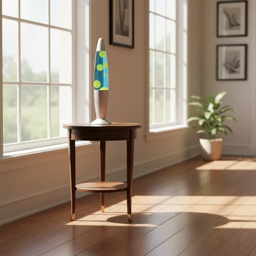 Image of KARP 13 Inch (Rocket Shap) Lava Lamp | Blue Water & Yellow Lava Motion | Metal & Glasss | 220-240V 50Hz | SES R39 E14 20W Bulb Included | Plug-in with ON /Off Switch | Ideal Decor & Gift