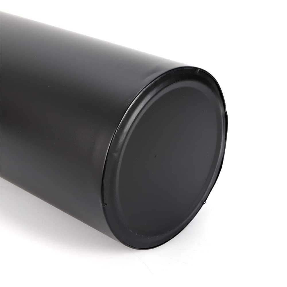 Cubo de basura de acero inoxidable de 30 l, 62 cm, cenicero de pie, con cubo interior extraíble, para exteriores, exteriores, interiores, para oficina, hotel, grande, redondo (negro)