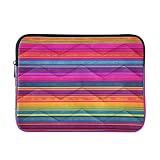 Sac pour ordinateur portable traditionnel mexicain à rayures colorées pour ordinateur portable 15,6", housse matelassée pour ordinateur portable, sac pour ordinateur portable pour femme