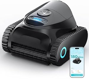 C1 Poolroboter Akku Boden und Wand, Wasserlinie,Doppelfilter, Tintenschwarz