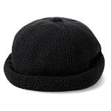 ベーシックエンチ POLARTEC Fisherman Cap ロールキャップ フィッシャーマン フリース ポーラテック 保温 軽量 つば無し キャップ 帽子 ユニーク サグキャップ 秋冬 メンズ レディース フリーサイズ (ブラック)
