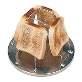 Tostadora plegable de acero inoxidable de 4 rebanadas de acero inoxidable duradero para tostadora de camping, pan, tostadora para cocinar, acampar, senderismo