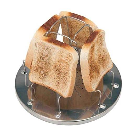 Tostadora plegable de acero inoxidable de 4 rebanadas de acero inoxidable duradero para tostadora de camping, pan, tostadora para cocinar, acampar, senderismo