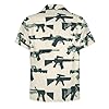Military Guns Men's Button-Down Shirts Cuban Collar T-Shirt Short Sleeve Beach Tee Tops #4