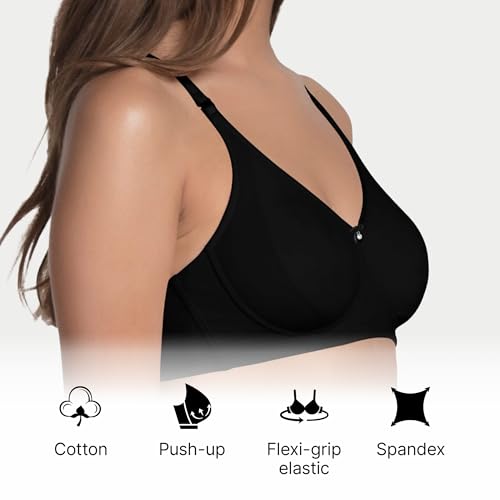 Image of Enamor A055 Comfort Shaper Cotton Plus Size T-Shirt Bra for Women- High Coverage, Non Padded and Wirefree