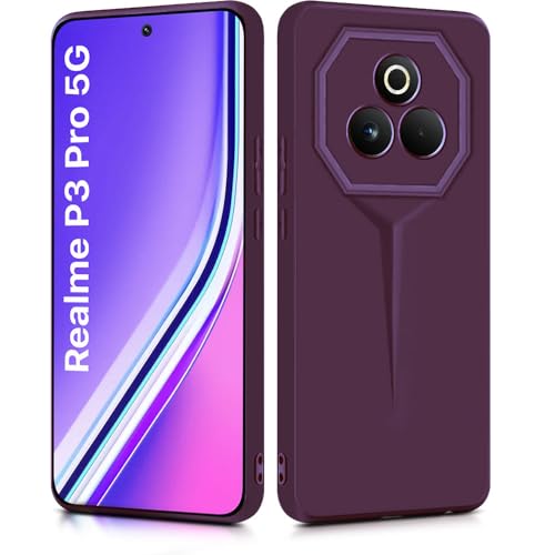 Image of WOW IMAGINE Slim Back Cover for Realme P3 Pro 5G | Blade Series Ultra Thin Case | Camera Protection | Soft Matte Silicone Flexible Mobile Case - Purple