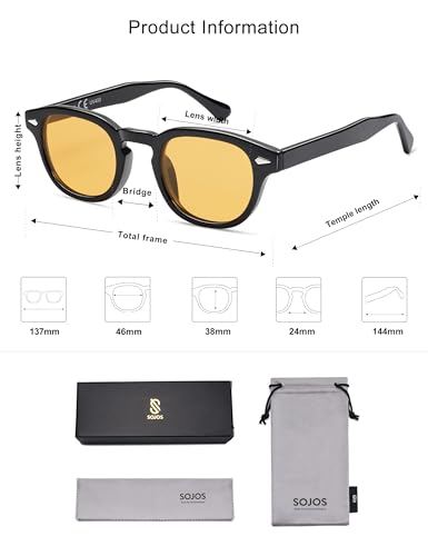 Image of SOJOS Retro Small Round Sunglasses for Men Women Trendy Circle Style UV400 Lenses Unisex Sun Glasses SJ2251