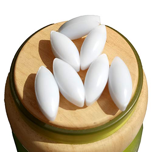 Ptfe Magnetic Stirrer Mixer Stir Bars White Color,Olive Shape, (Diameter 8Mm,Length 20Mm),Pack Of 10Pcs #TOP1